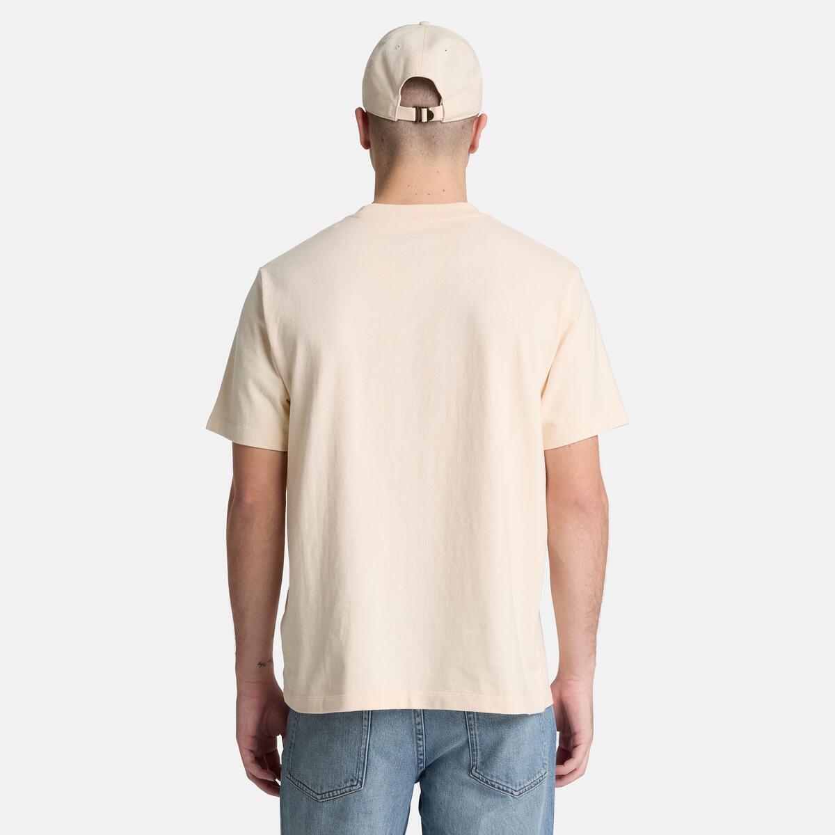 TIMBERLAND Men's Leather BadgeTee White Smoke - Image 4