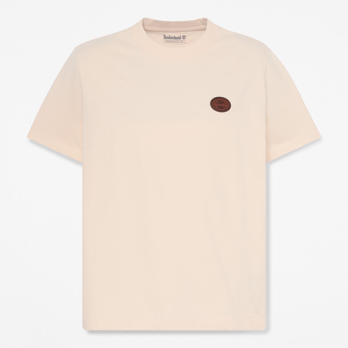 TIMBERLAND Men's Leather BadgeTee White Smoke - Image 5