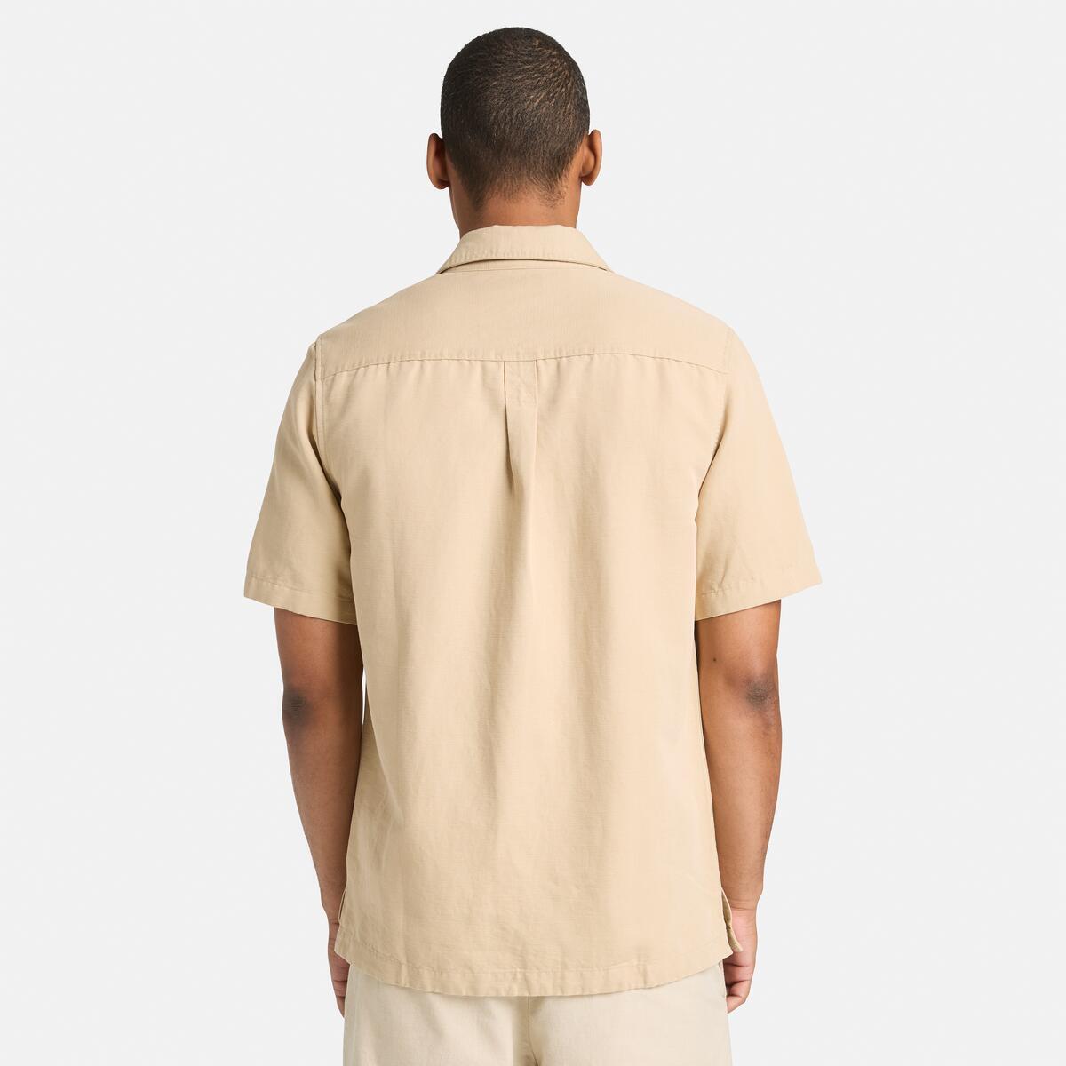TIMBERLAND Men's Linen Utility Overshirt Safari - Image 4