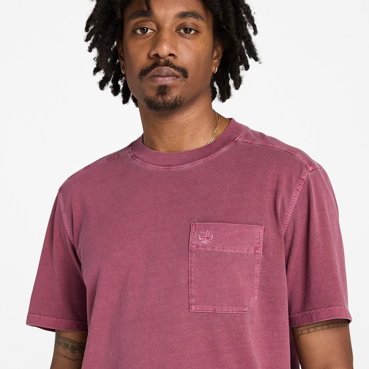TIMBERLAND Men's Merrymack River Tee Burgundy - Image 3
