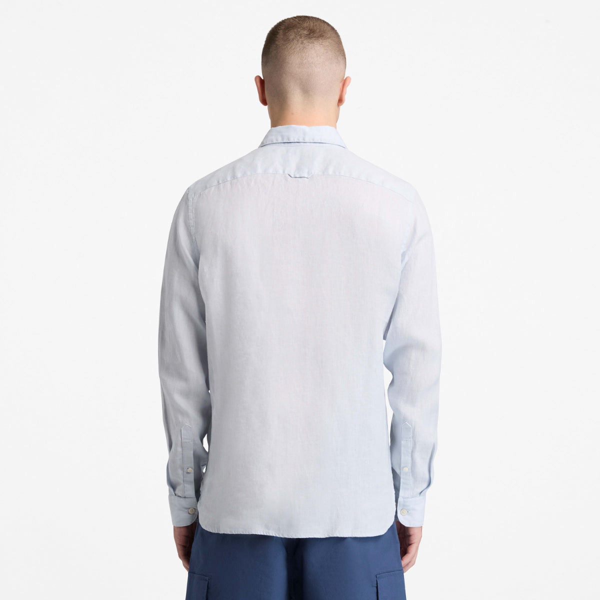 TIMBERLAND Men's Mill Brook Linen Shirt Grey Dawn - Image 3