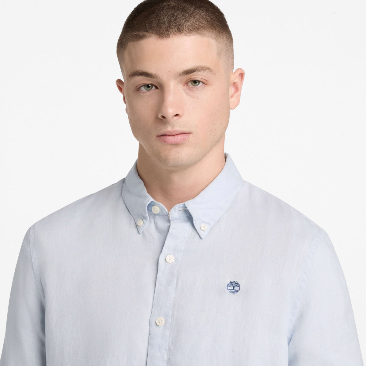 TIMBERLAND Men's Mill Brook Linen Shirt Grey Dawn - Image 4