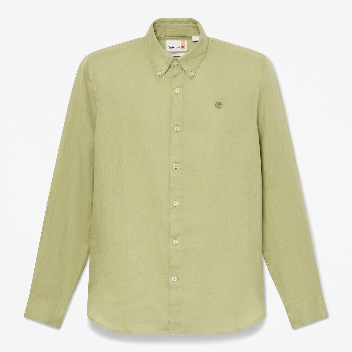 TIMBERLAND Men's Mill Brook Linen Shirt Sage - Image 5