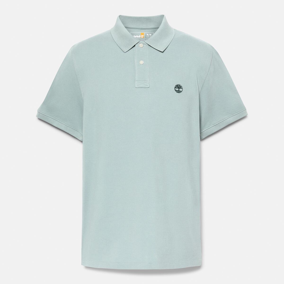 TIMBERLAND Men's Millers River Pique Polo Silver Blue - Image 5