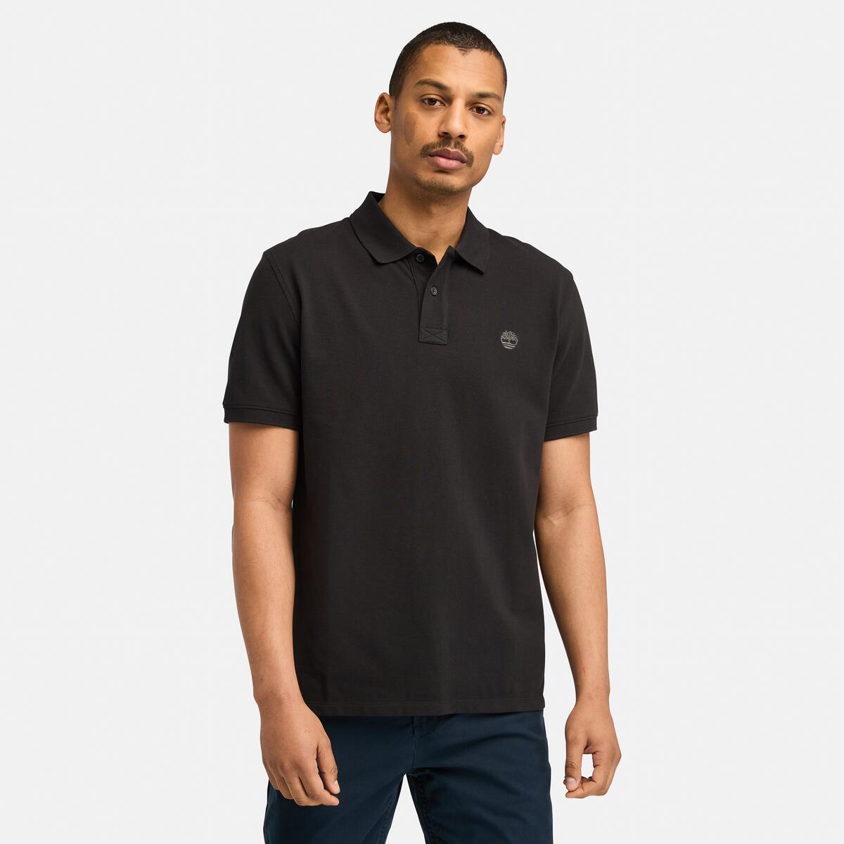 TIMBERLAND Men's Millers River Pique Polo Black - Image 1
