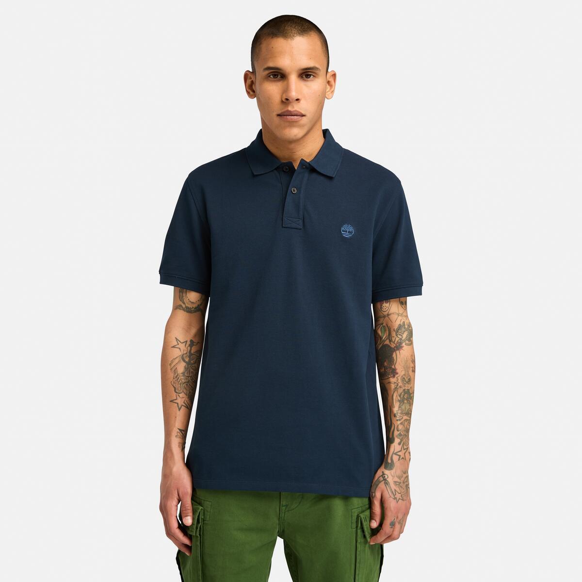 TIMBERLAND Men's Millers River Pique Polo Dark Sapphire - Image 1