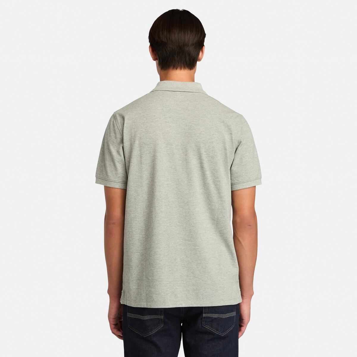 TIMBERLAND Men's Millers River Pique Polo Medium Grey Heather - Image 4