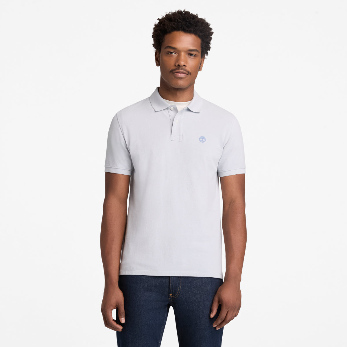TIMBERLAND Men's Millers River Pique Polo (Regular Fit) Grey Dawn - Image 1