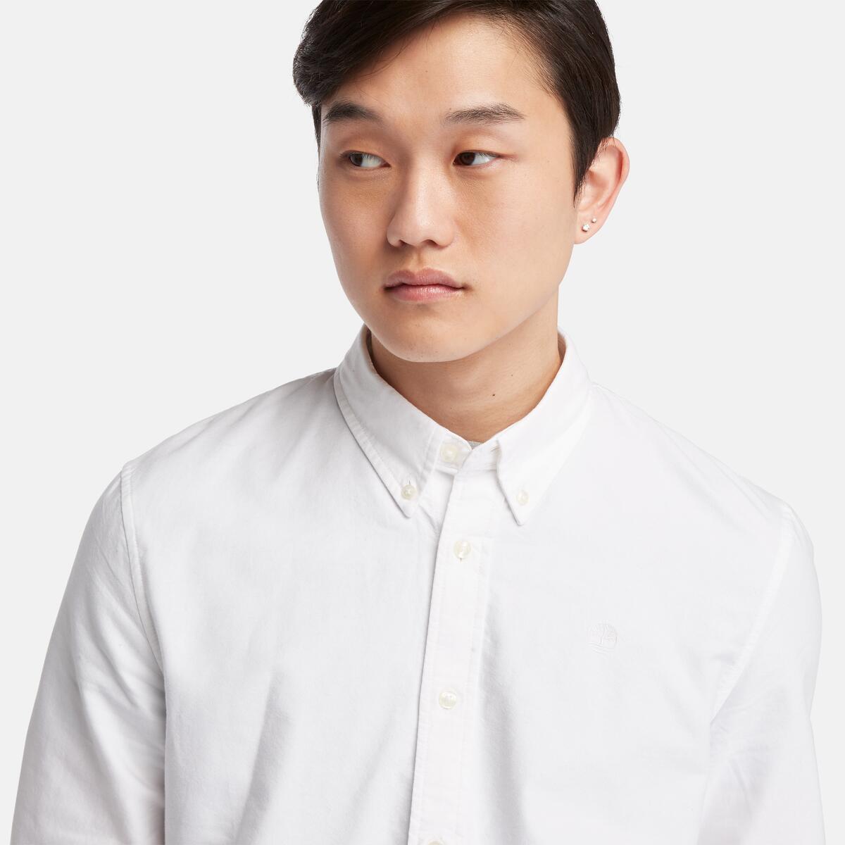 TIMBERLAND Men's Oxford Shirt White YD - Image 3