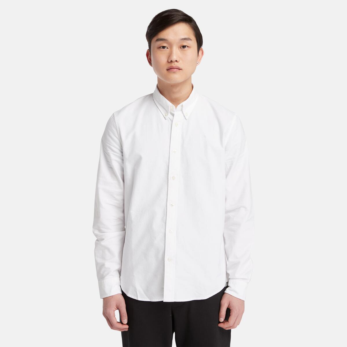 TIMBERLAND Men's Oxford Shirt White YD - Image 4