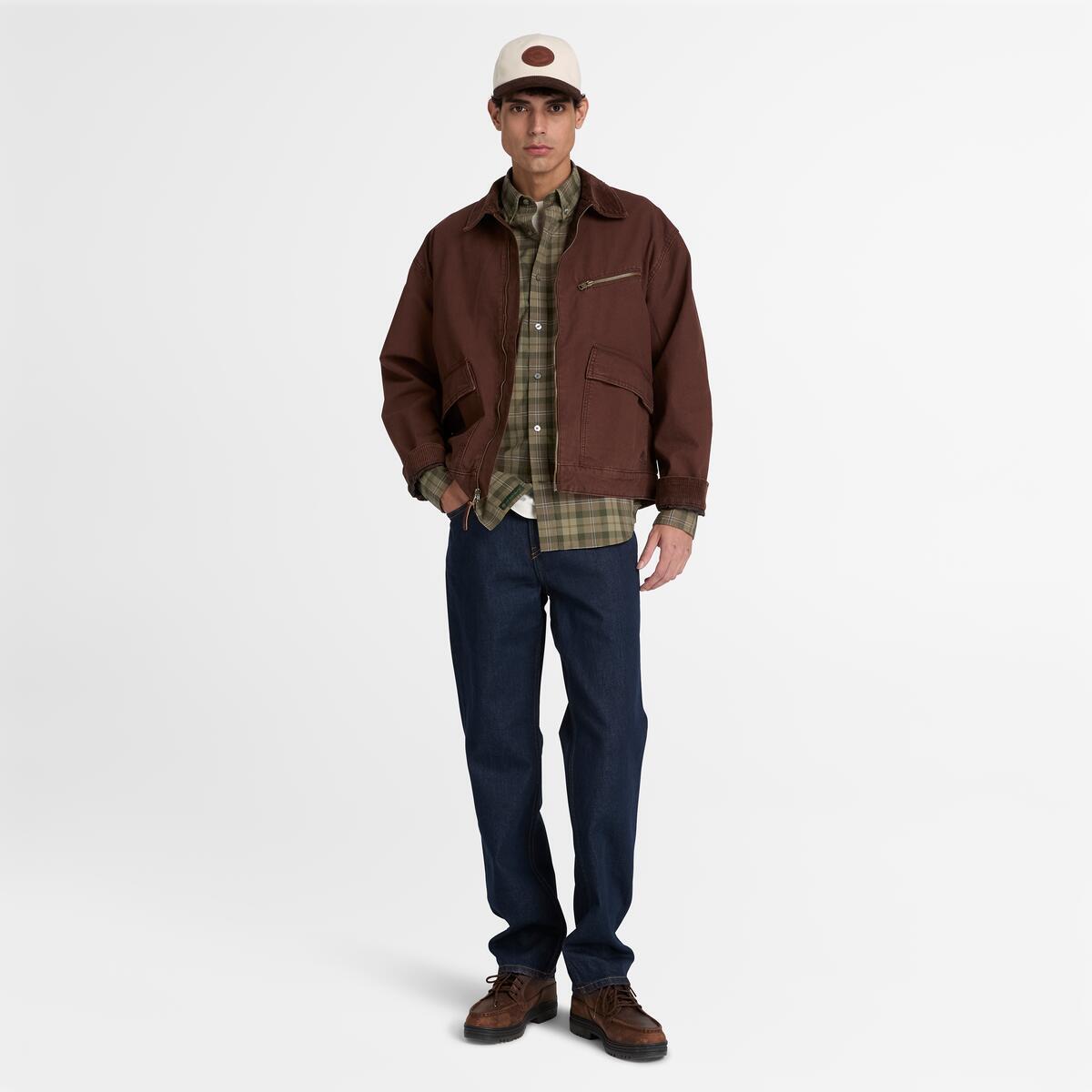 TIMBERLAND Men's Poplin Check Shirt Deep Lichen Green - Image 2