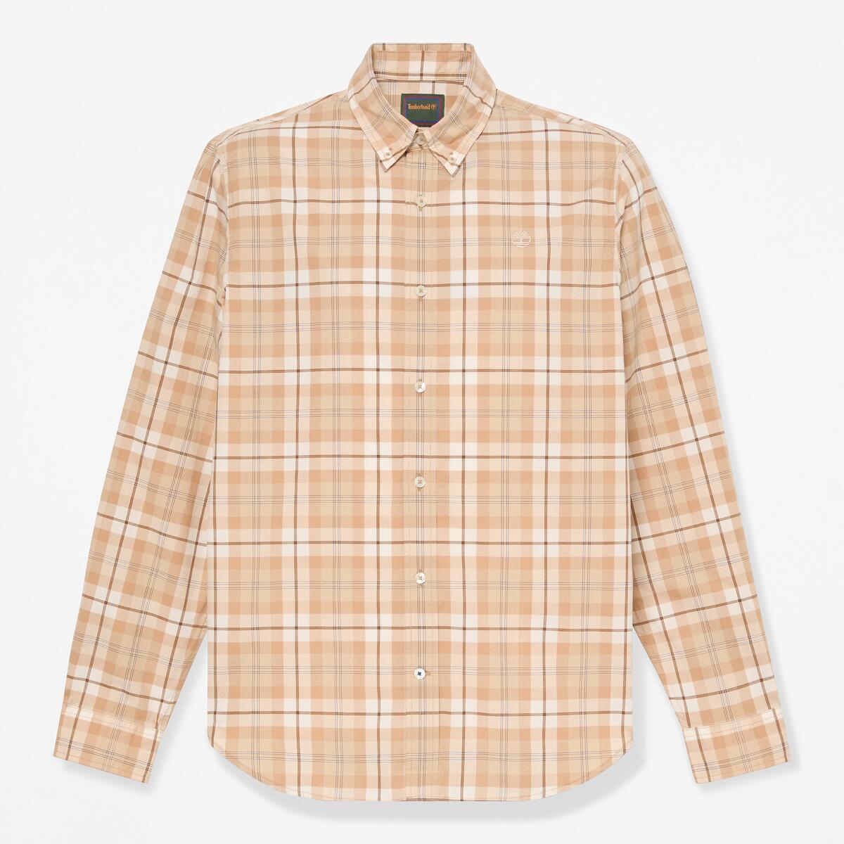 TIMBERLAND Men's Poplin Check Shirt Tannin - Image 5