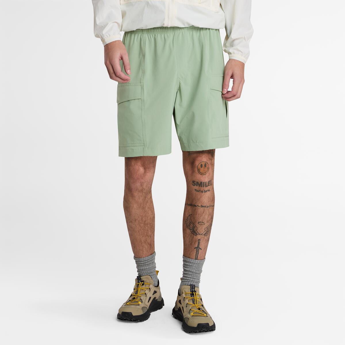 TIMBERLAND Men's Quick-Dry Cargo Shorts Green Bay - Image 1