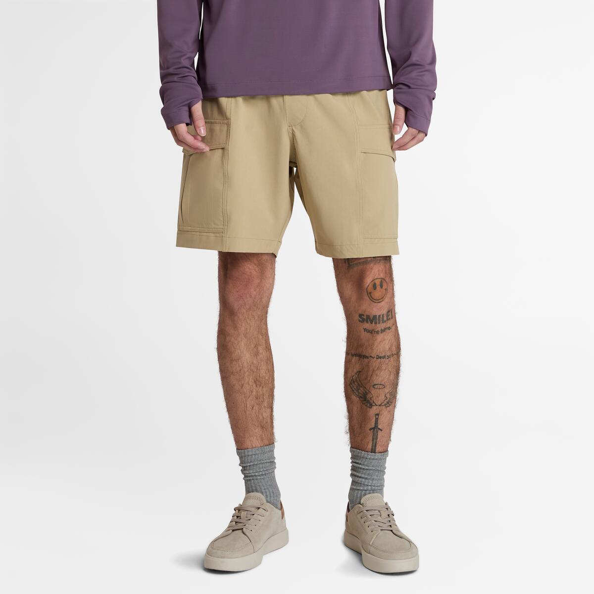 TIMBERLAND Men's Quick-Dry Cargo Shorts Lemon Pepper - Image 1