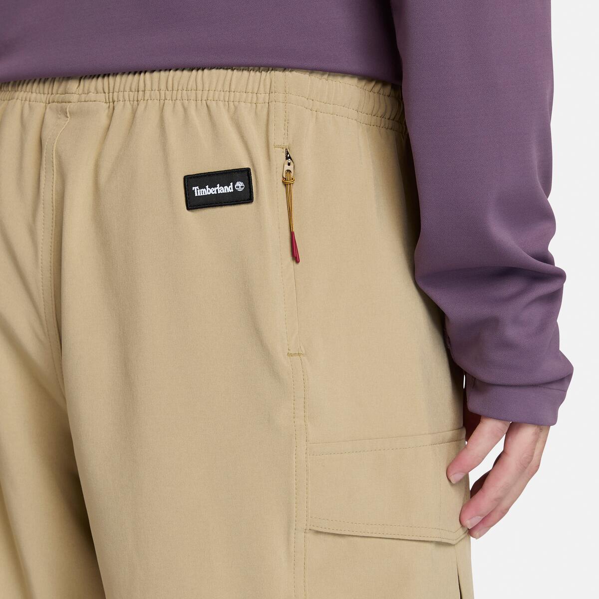 TIMBERLAND Men's Quick-Dry Cargo Shorts Lemon Pepper - Image 4