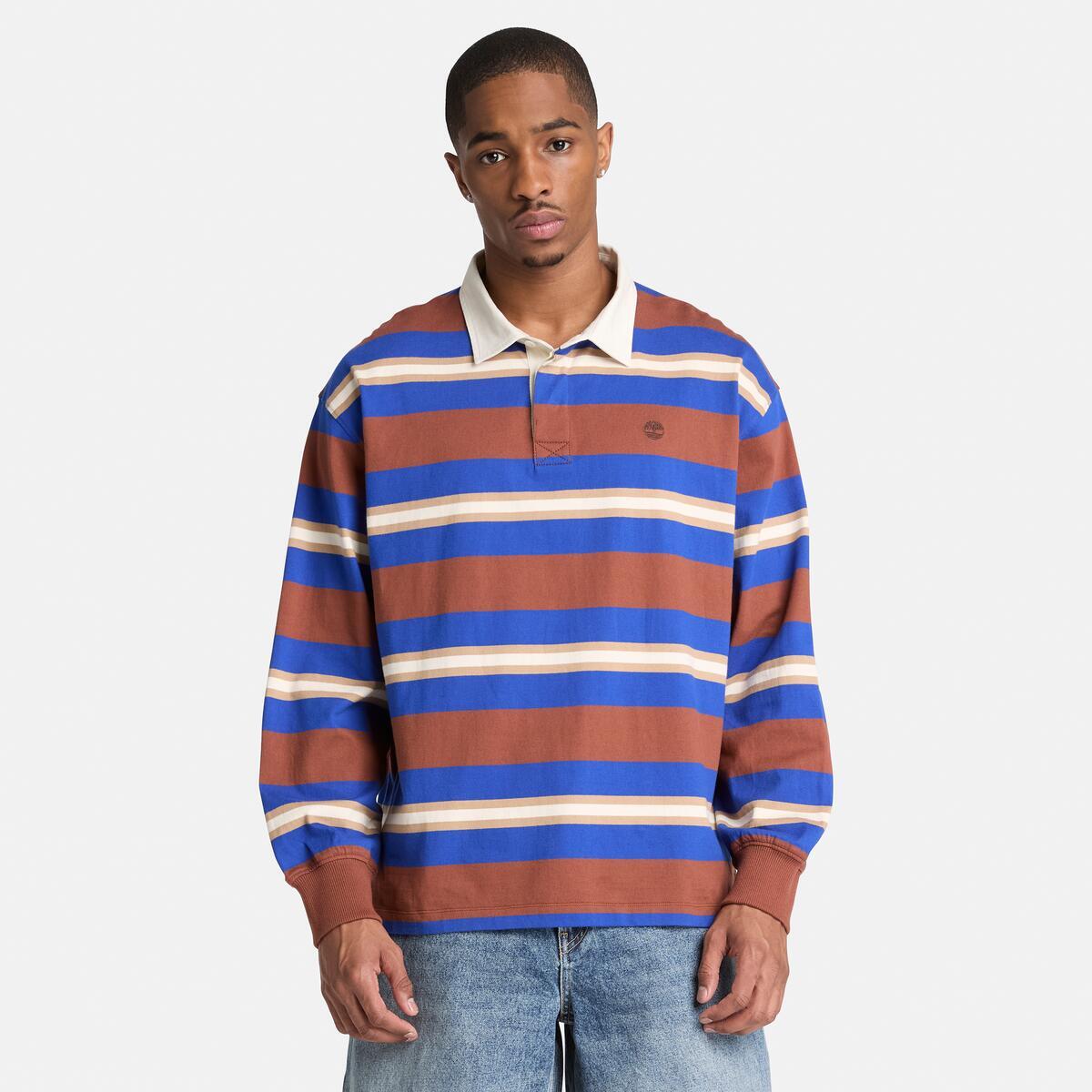 TIMBERLAND Men's Rugby Long Sleeve Polo Brownout YD - Image 1