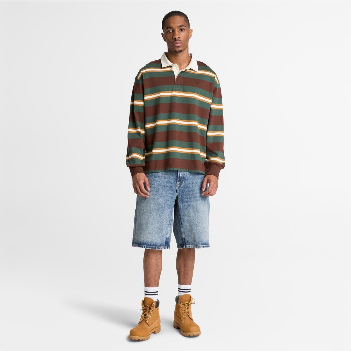 TIMBERLAND Men's Rugby Long Sleeve Polo Chicory Coffee YD - Image 2
