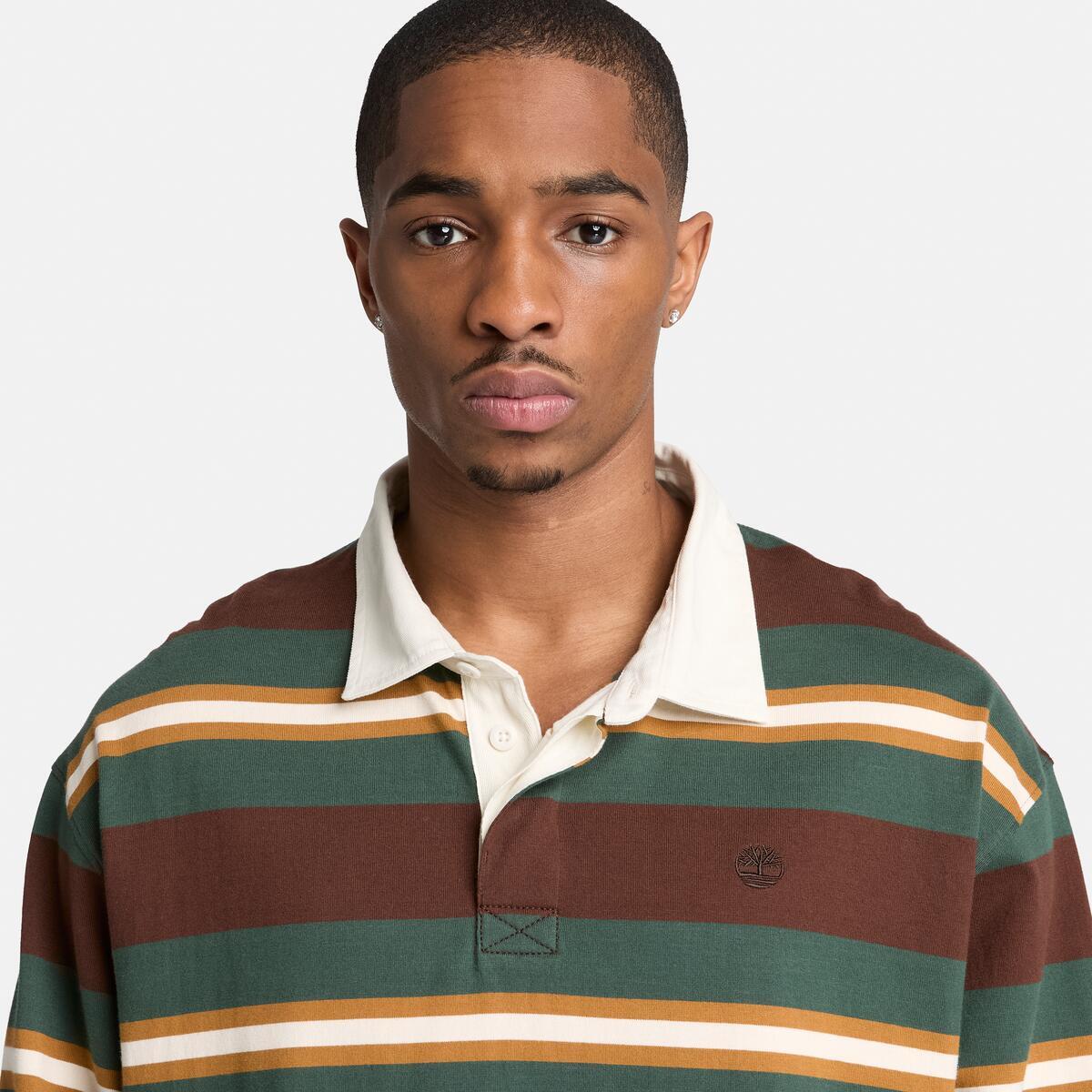 TIMBERLAND Men's Rugby Long Sleeve Polo Chicory Coffee YD - Image 4