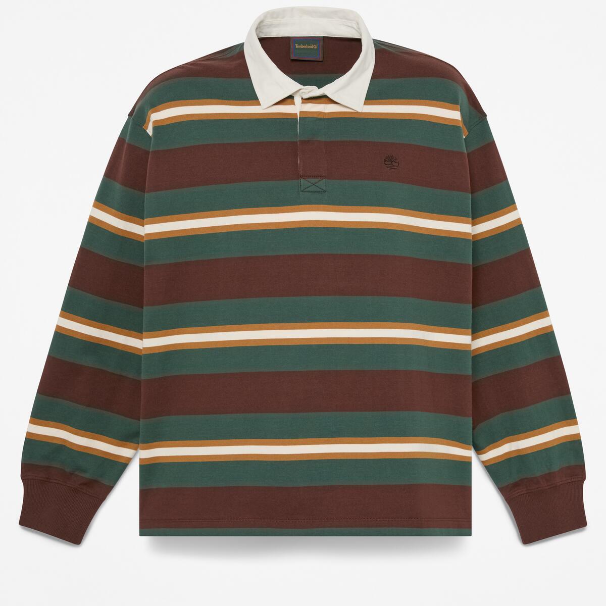 TIMBERLAND Men's Rugby Long Sleeve Polo Chicory Coffee YD - Image 5