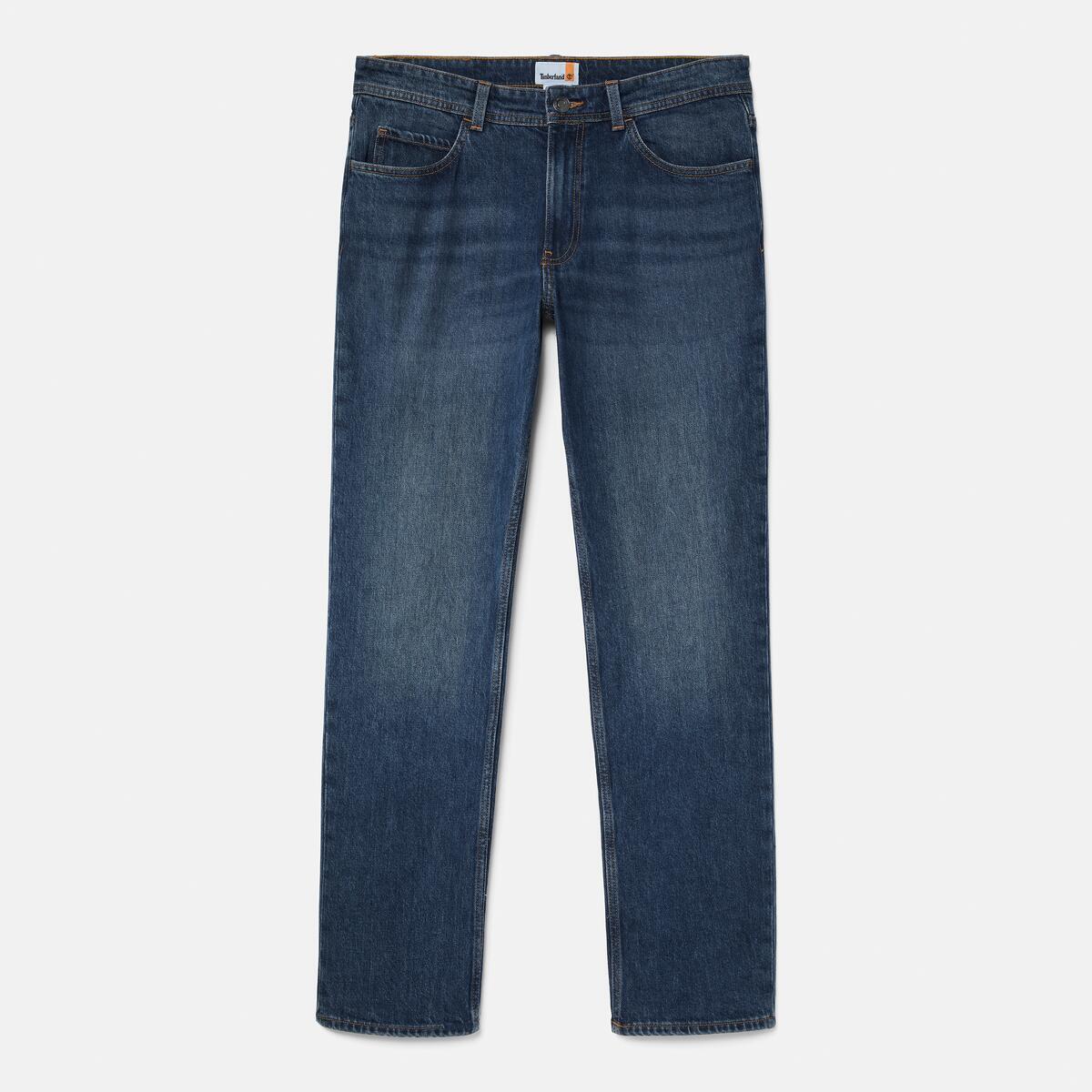 TIMBERLAND Men's Sandown Straight Denim Jeans Mid Indigo - Image 5