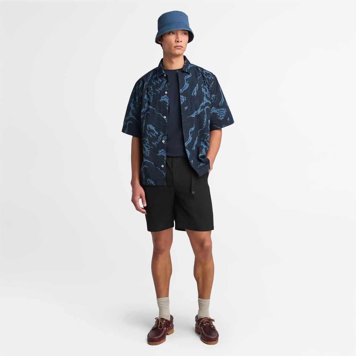 TIMBERLAND Men's Seersucker Shirt Coastal Dark Sapphire - Image 2