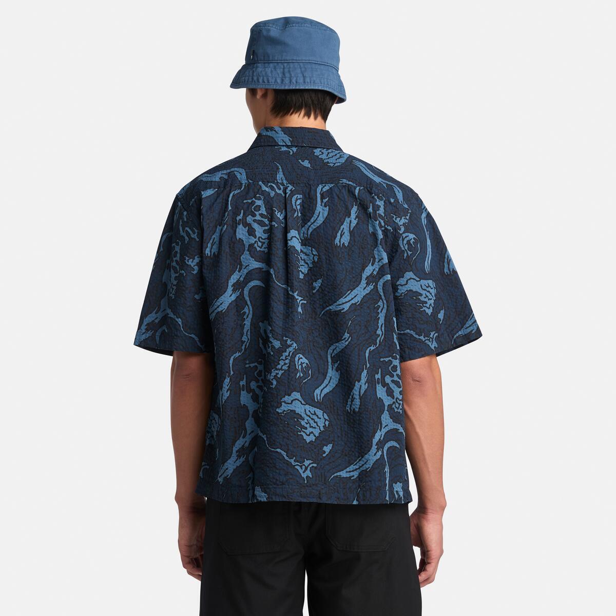 TIMBERLAND Men's Seersucker Shirt Coastal Dark Sapphire - Image 4