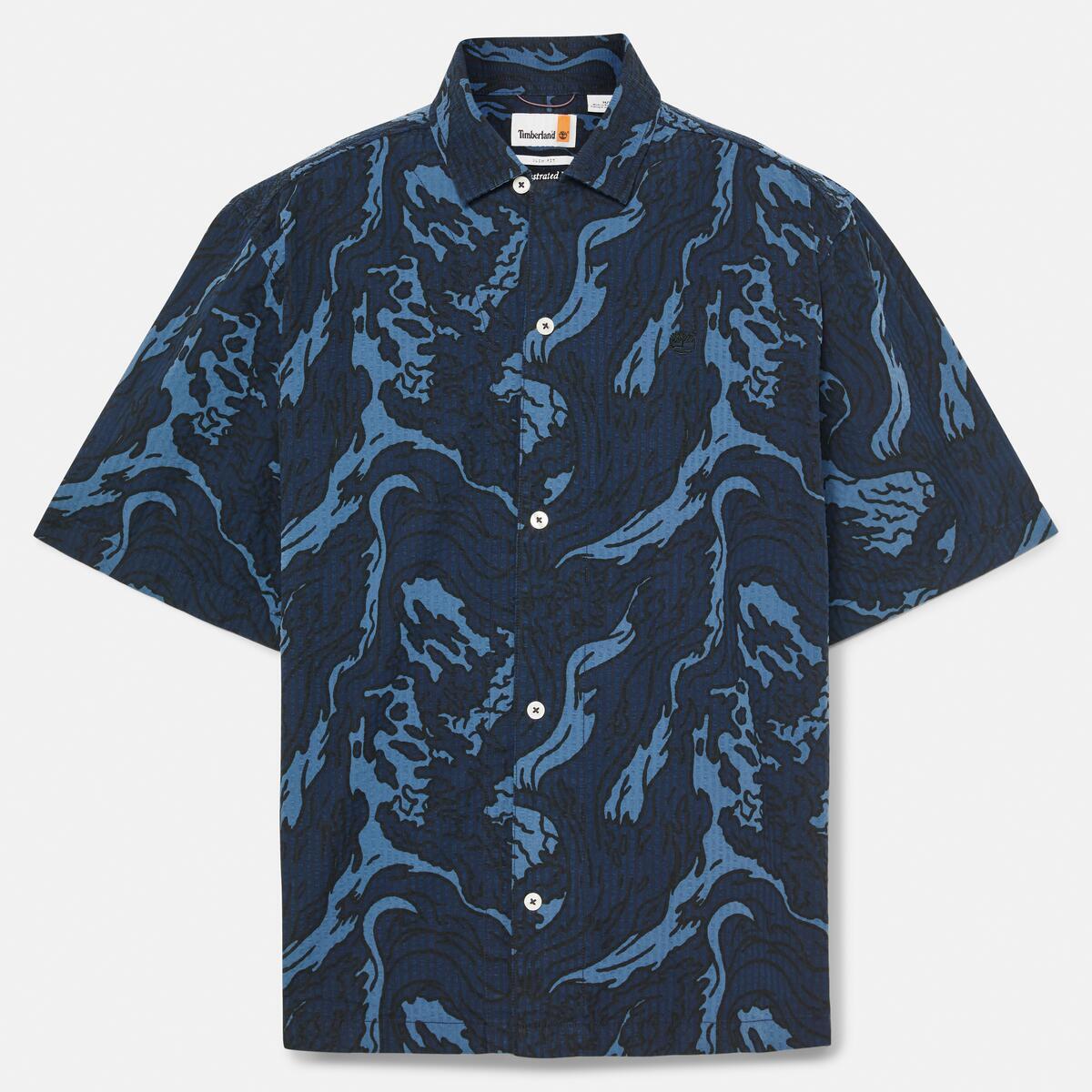 TIMBERLAND Men's Seersucker Shirt Coastal Dark Sapphire - Image 5
