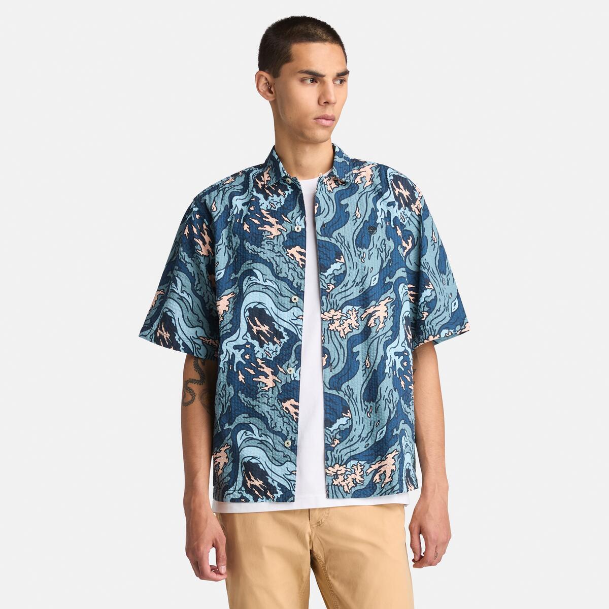 TIMBERLAND Men's Seersucker Shirt Coastal Multicolor - Image 1
