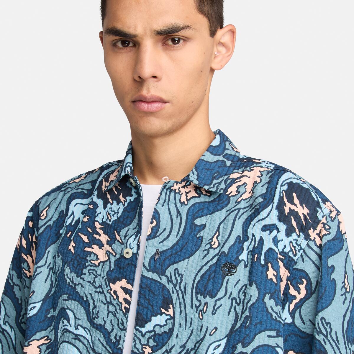 TIMBERLAND Men's Seersucker Shirt Coastal Multicolor - Image 3
