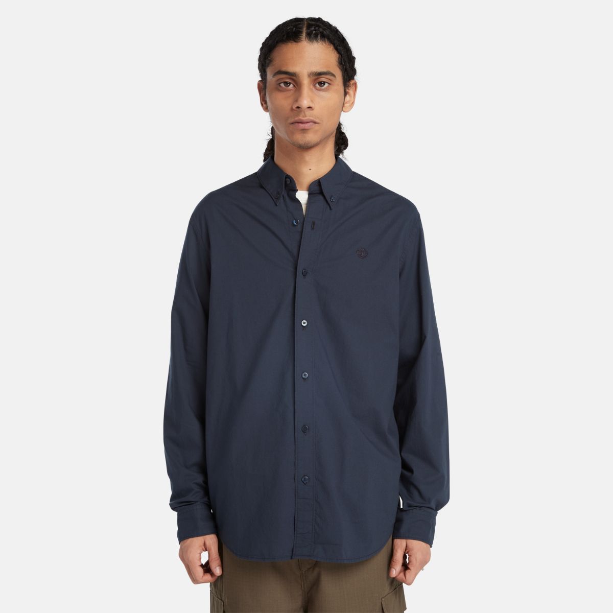 TIMBERLAND Men's Solid Poplin Shirt Dark Sapphire - Image 4
