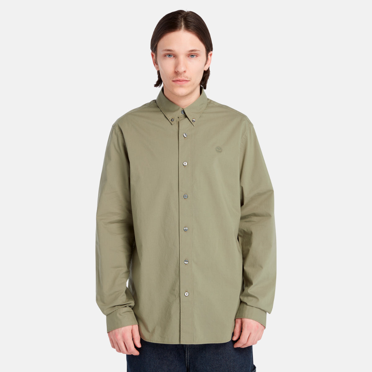 TIMBERLAND Men's Solid Poplin Shirt Cassel Earth - Image 1