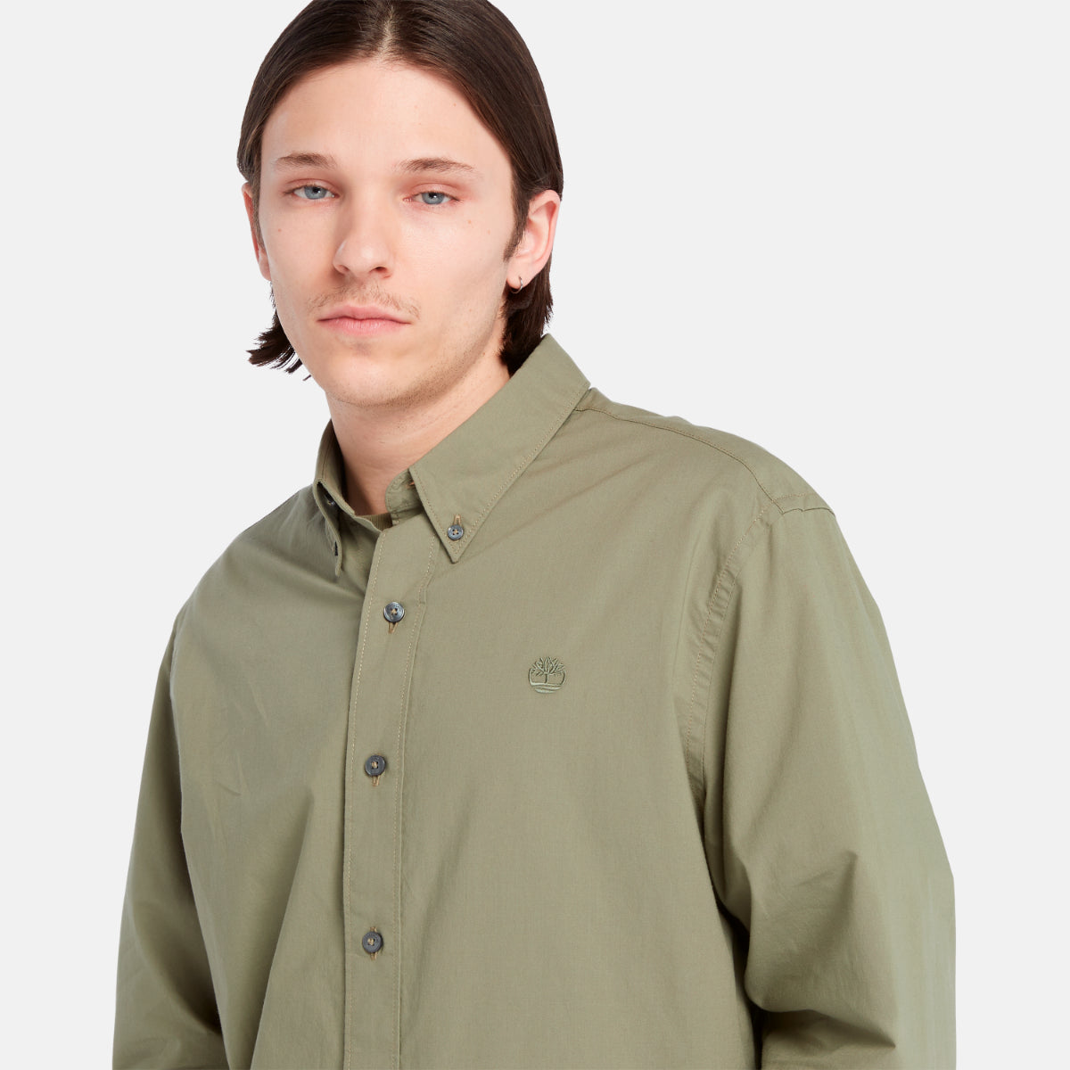 TIMBERLAND Men's Solid Poplin Shirt Cassel Earth - Image 3