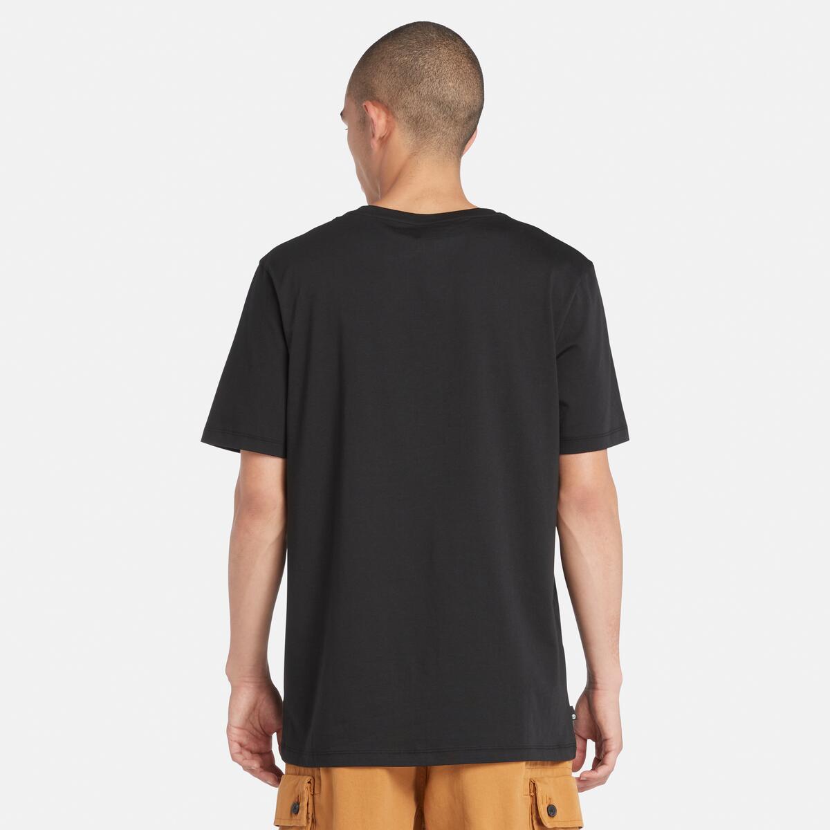 TIMBERLAND Men's Stack Logo Tee Black-Wheat Boot - Image 4