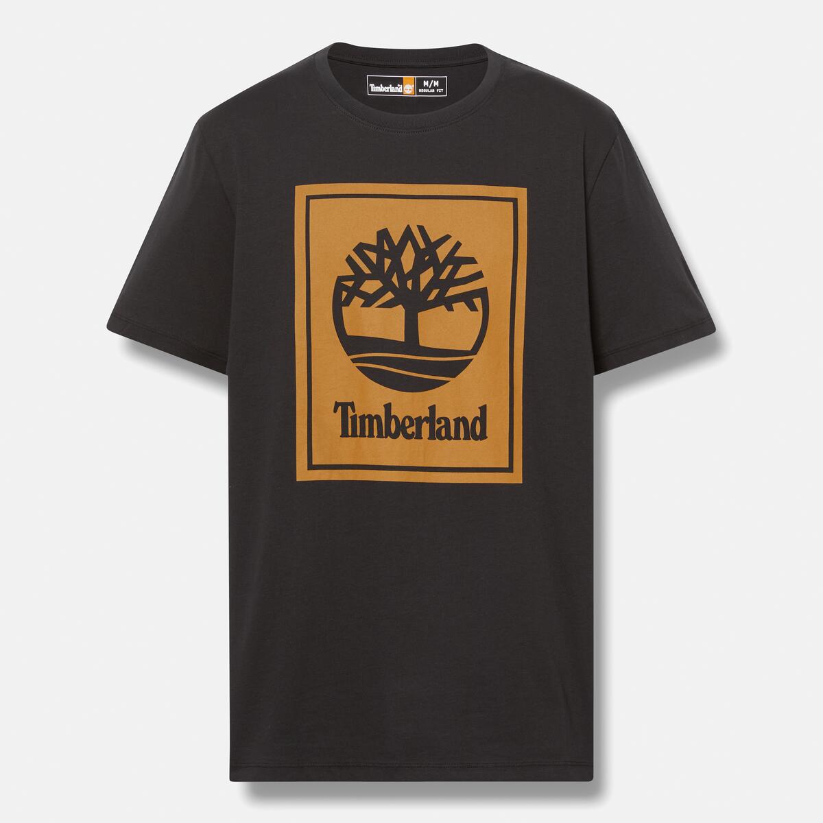 TIMBERLAND Men's Stack Logo Tee Black-Wheat Boot - Image 5