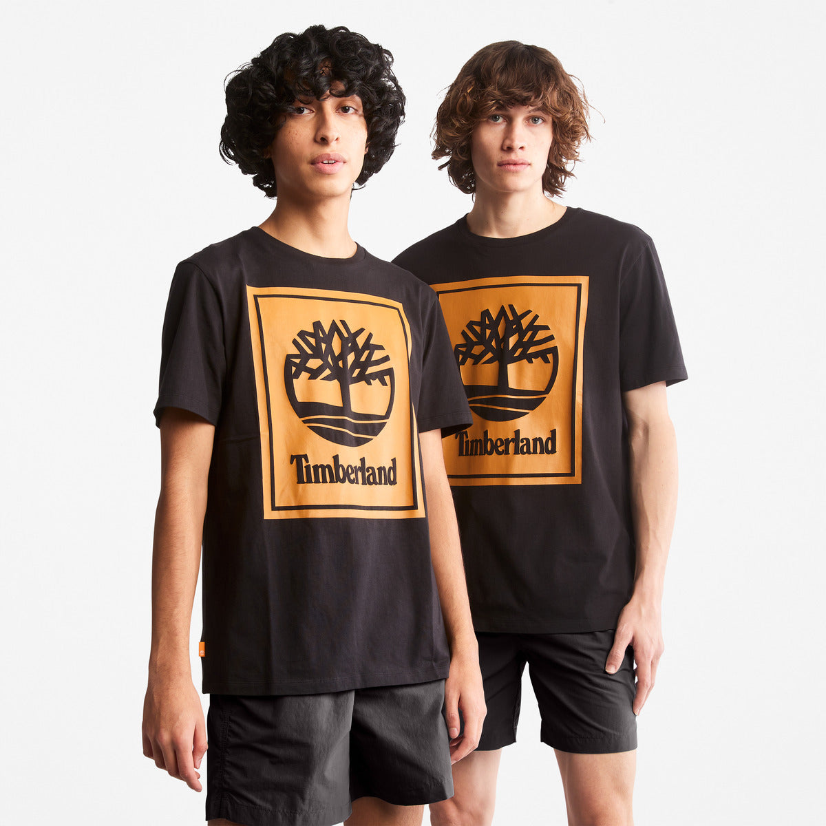 TIMBERLAND Men's Stack Logo Tee Black Wheat Boot - Image 1
