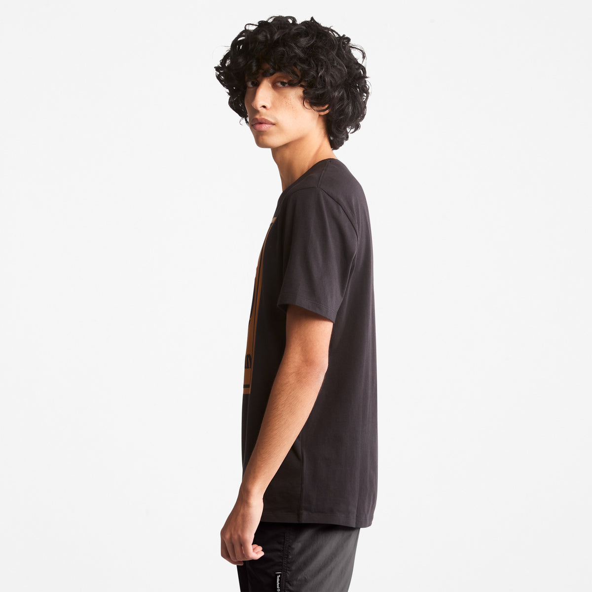 TIMBERLAND Men's Stack Logo Tee Black Wheat Boot - Image 8