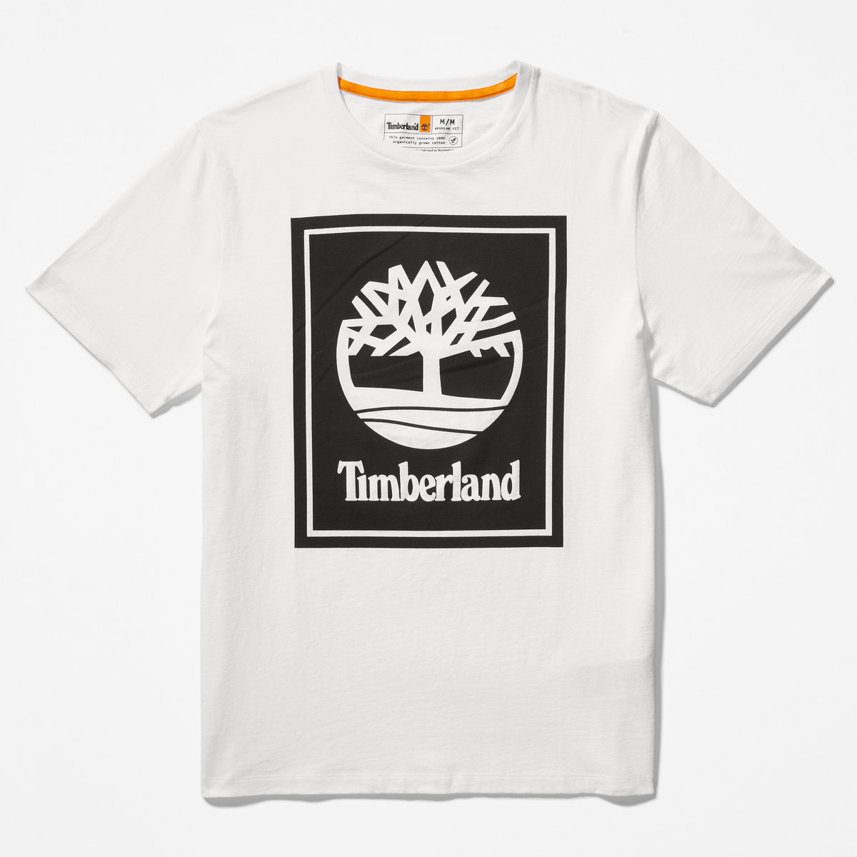 TIMBERLAND Men's Stack Logo Tee White-Black - Image 3