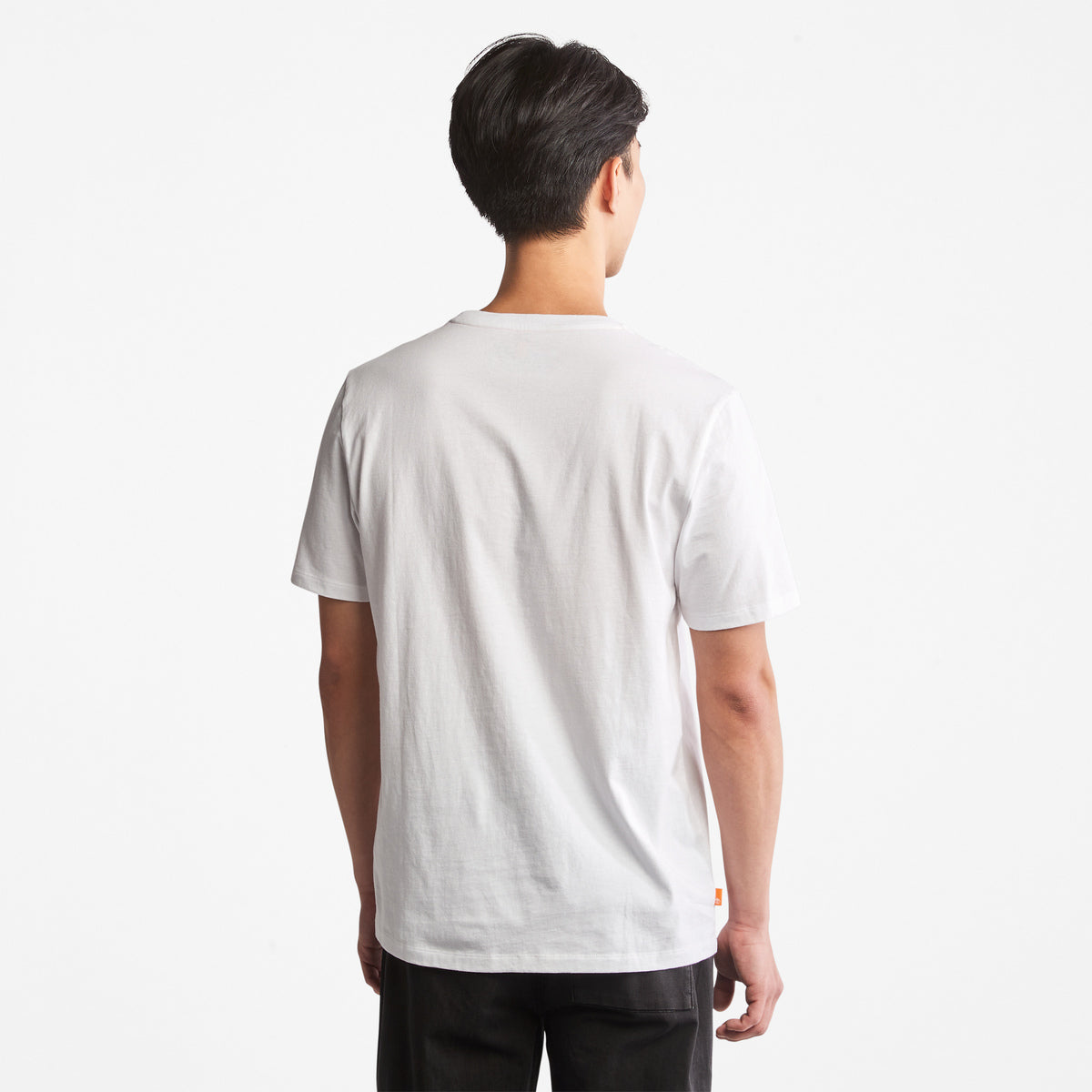 TIMBERLAND Men's Stack Logo Tee White-Black - Image 7