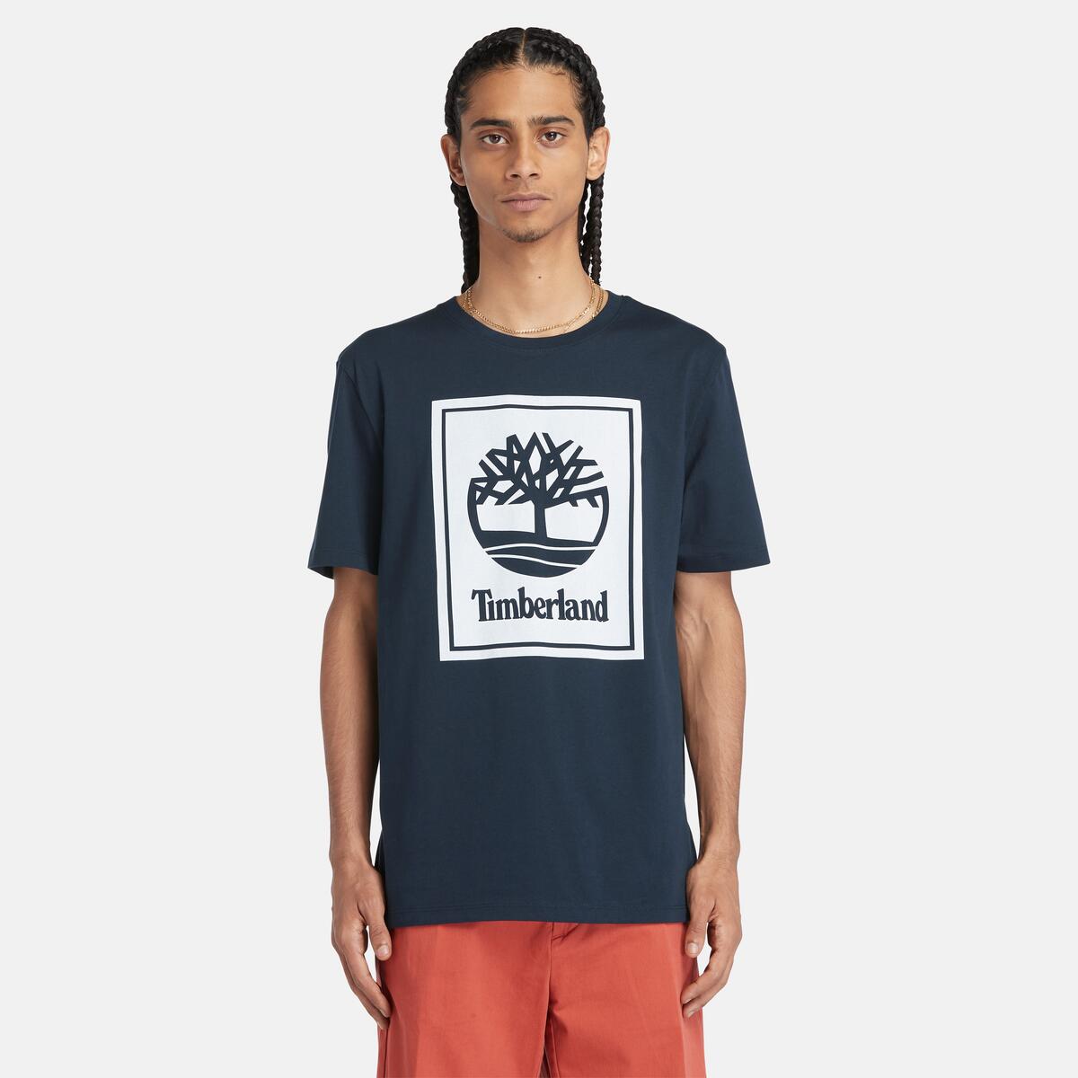 TIMBERLAND Men's Stack Tee Dark Sapphire - Image 1