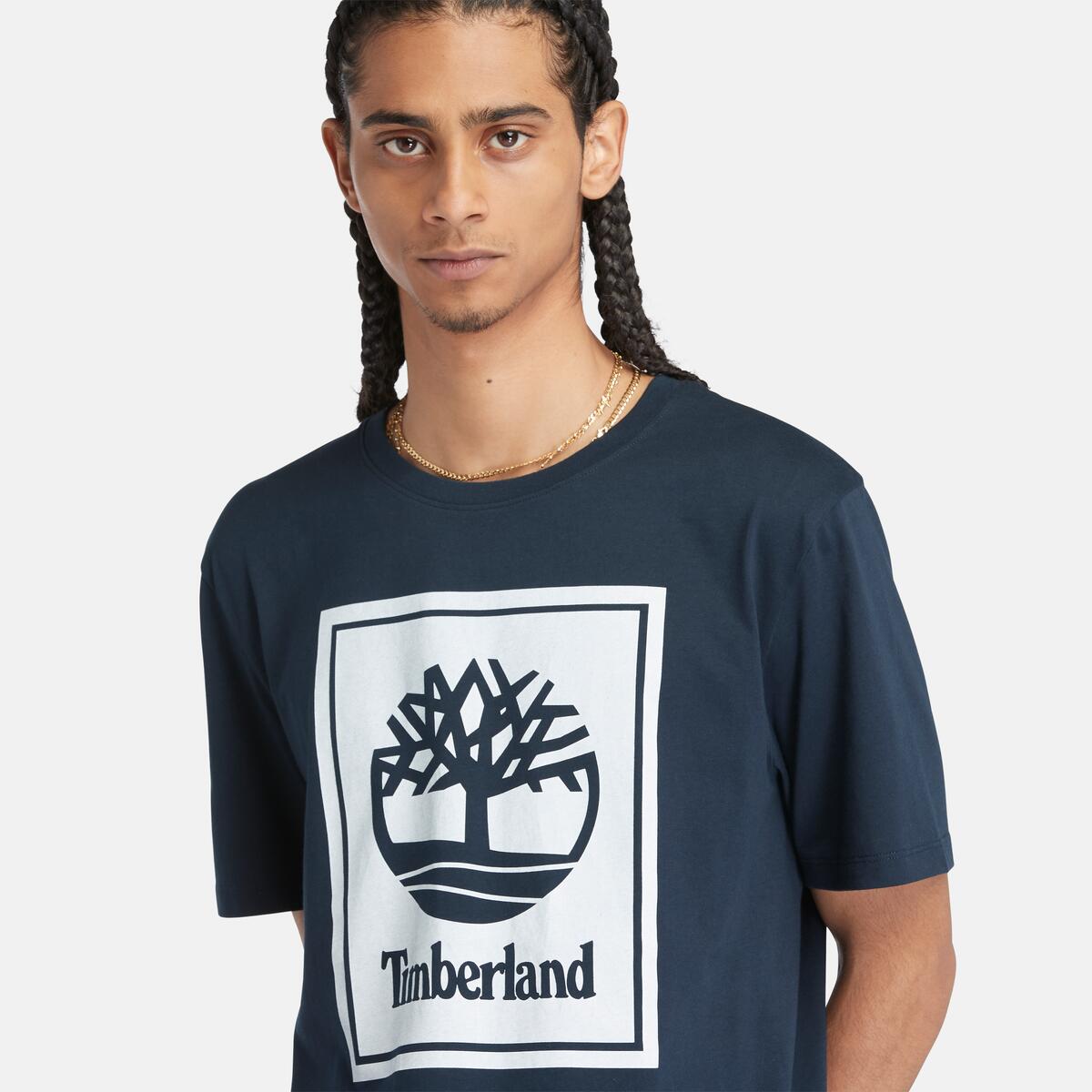 TIMBERLAND Men's Stack Tee Dark Sapphire - Image 4