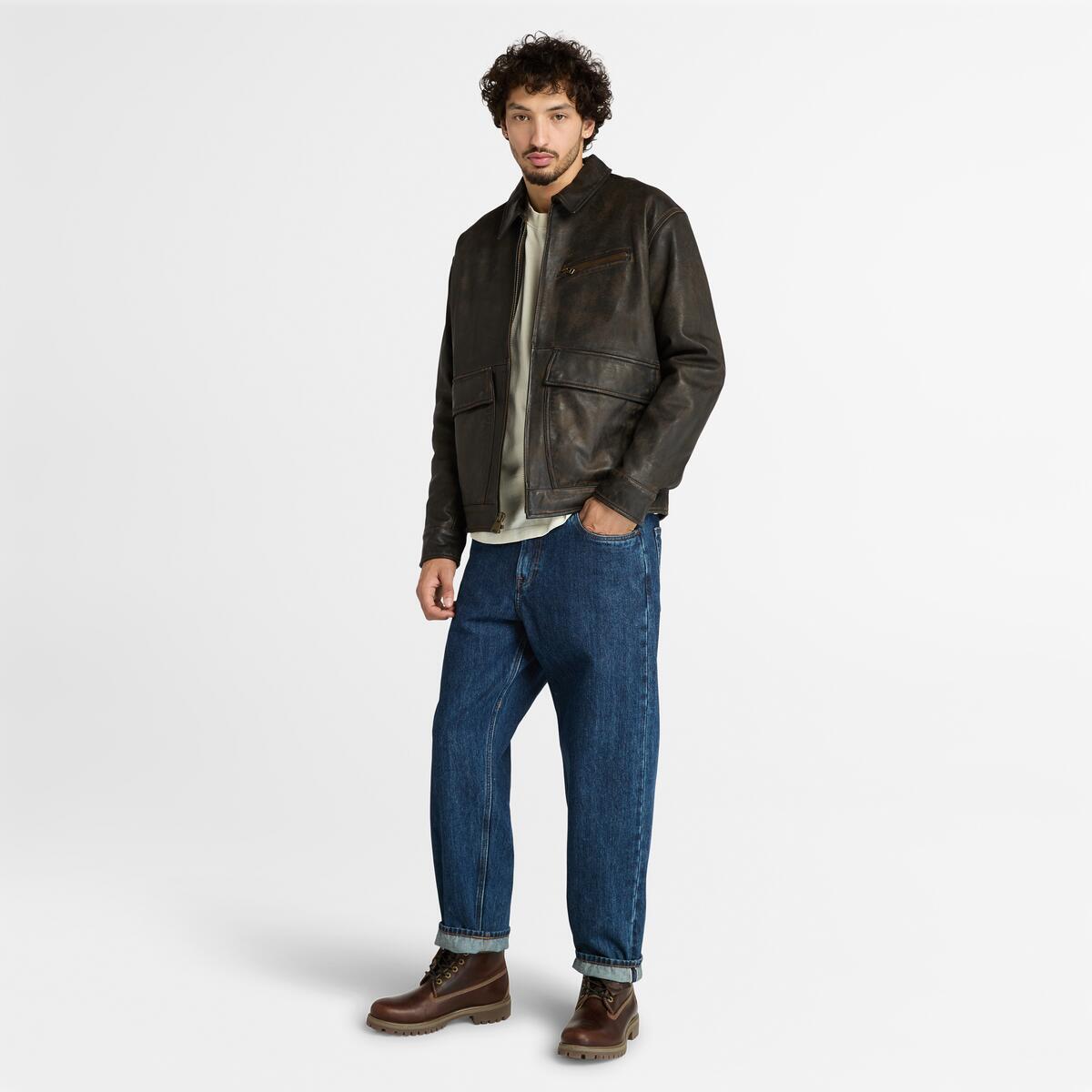 TIMBERLAND Men's Strafford Leather Jacket Pavement - Image 2