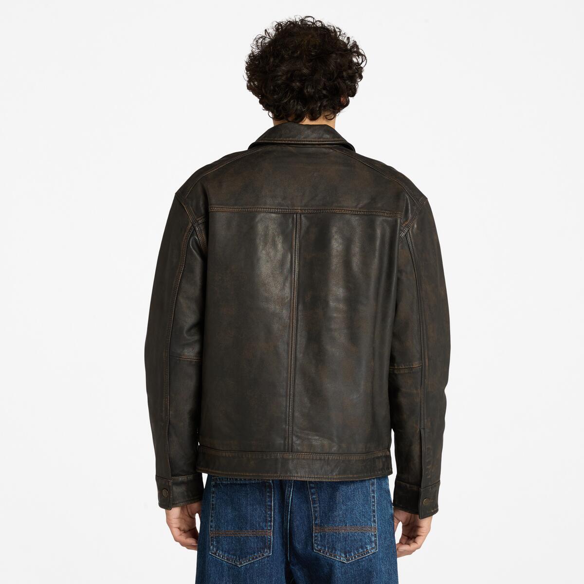 TIMBERLAND Men's Strafford Leather Jacket Pavement - Image 5