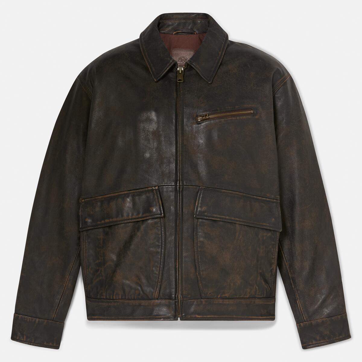 TIMBERLAND Men's Strafford Leather Jacket Pavement - Image 6