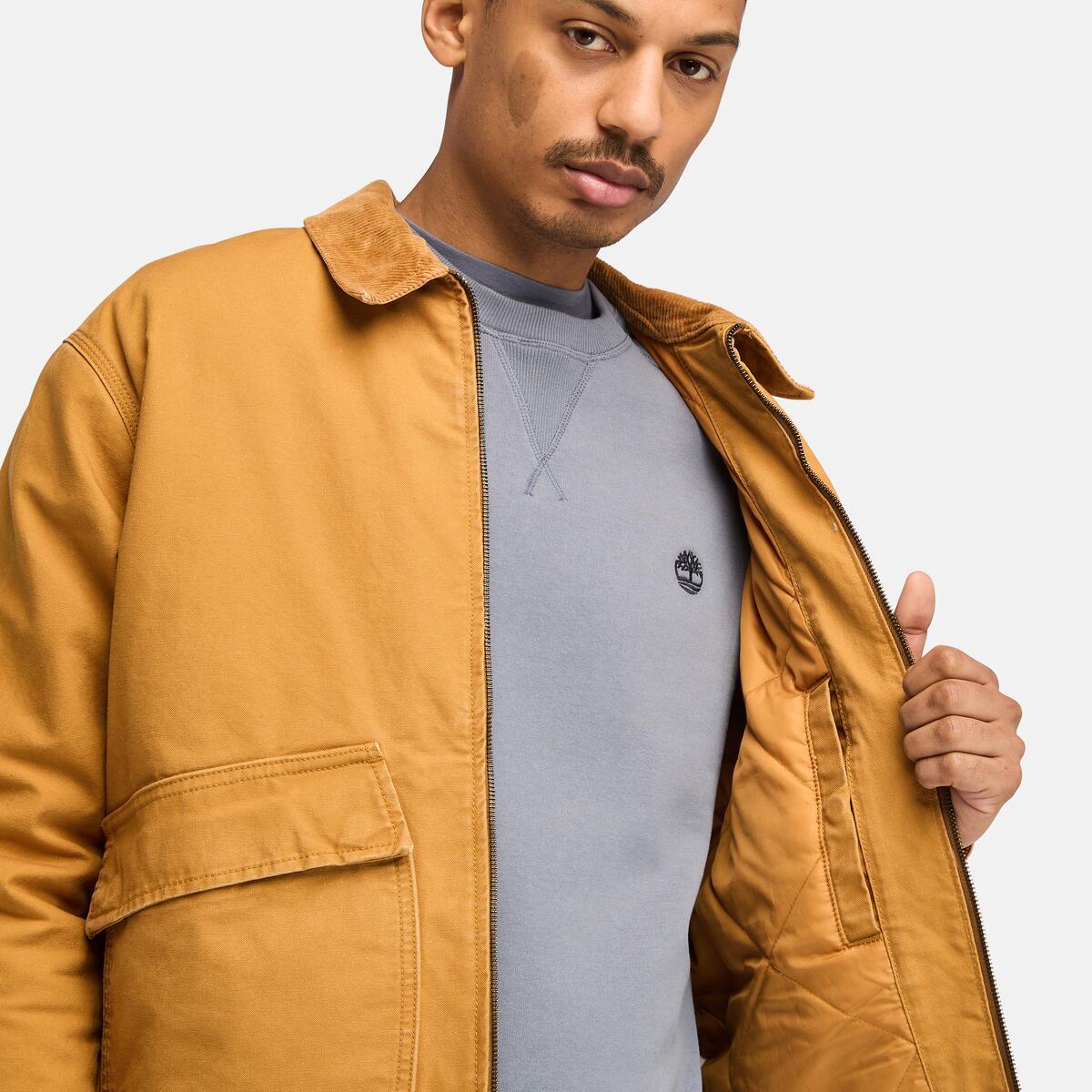 TIMBERLAND Men's Strafford Washed Canvas Jacket Wheat Boot - Image 4
