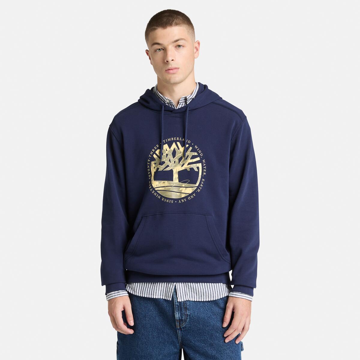 TIMBERLAND Men's Tree Logo Hoodie Peacoat - Image 1
