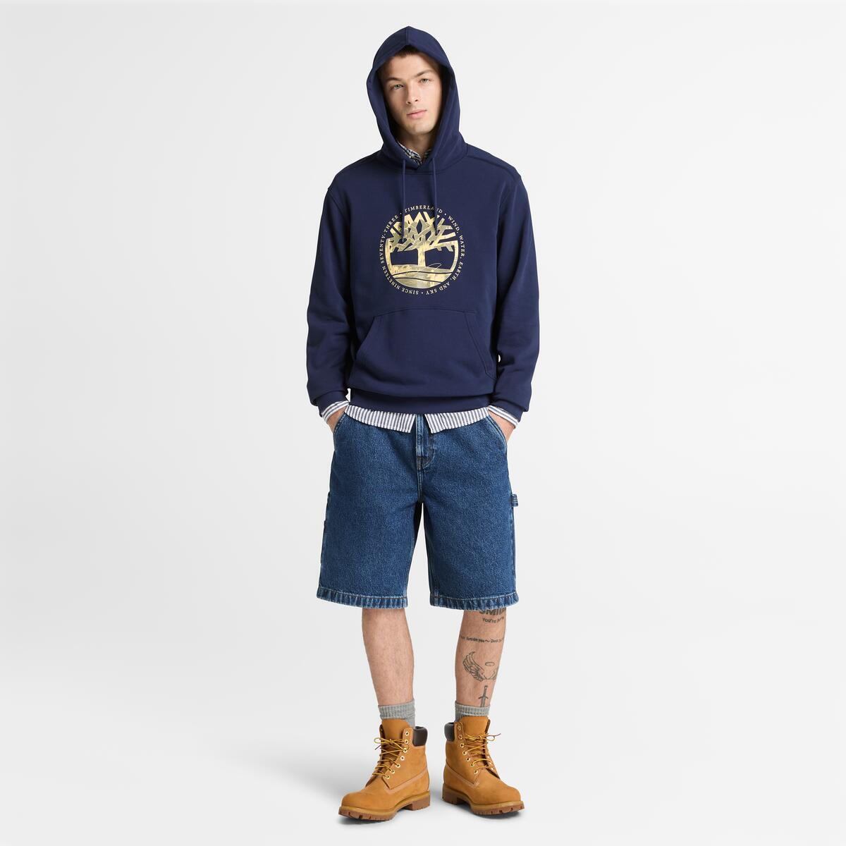 TIMBERLAND Men's Tree Logo Hoodie Peacoat - Image 2