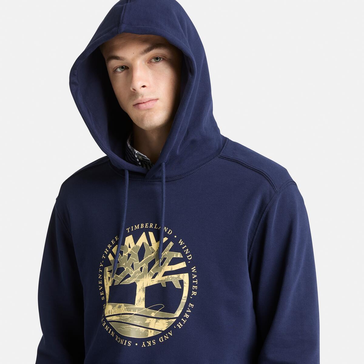 TIMBERLAND Men's Tree Logo Hoodie Peacoat - Image 3