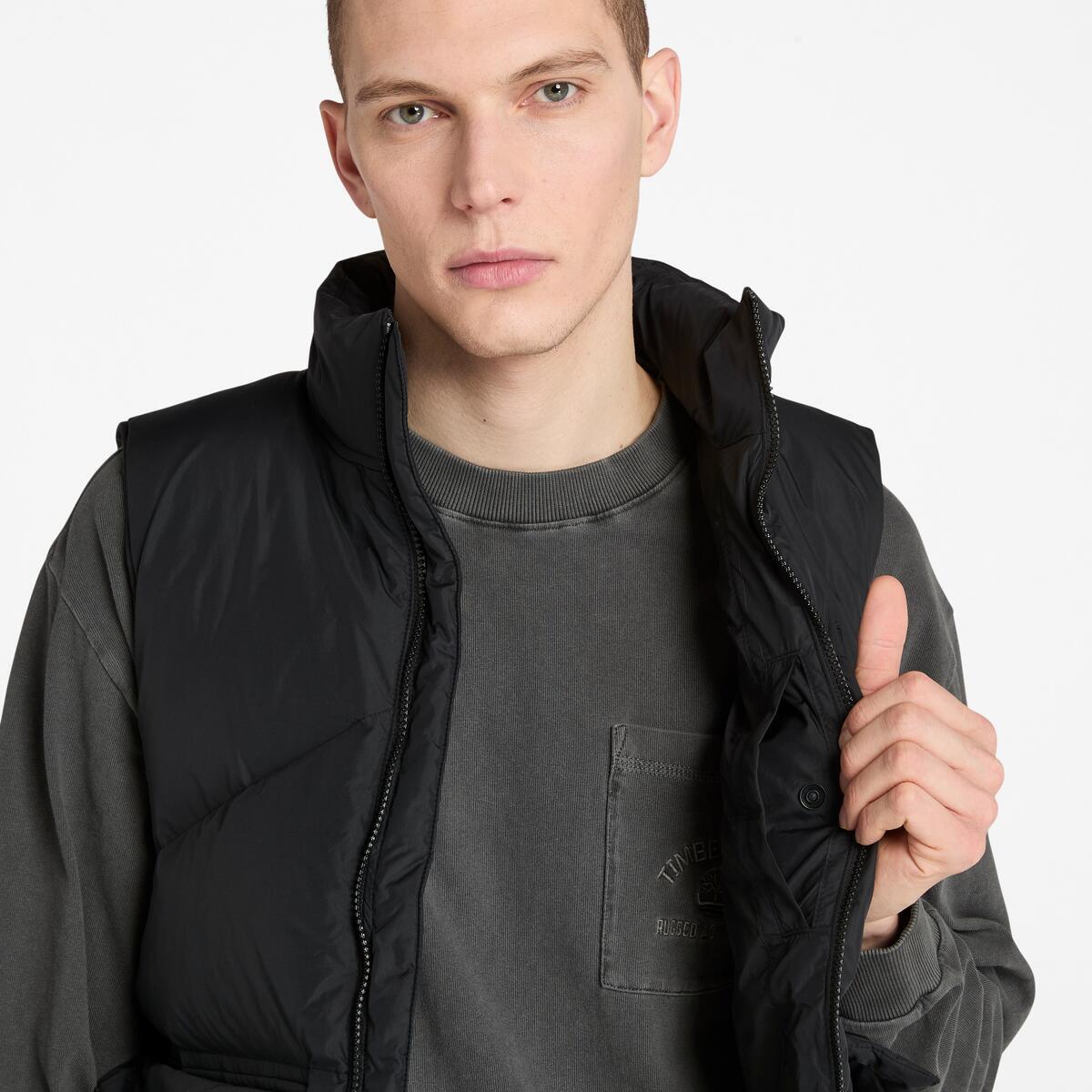 TIMBERLAND Men's Utility Down Puffer Vest Black - Image 4