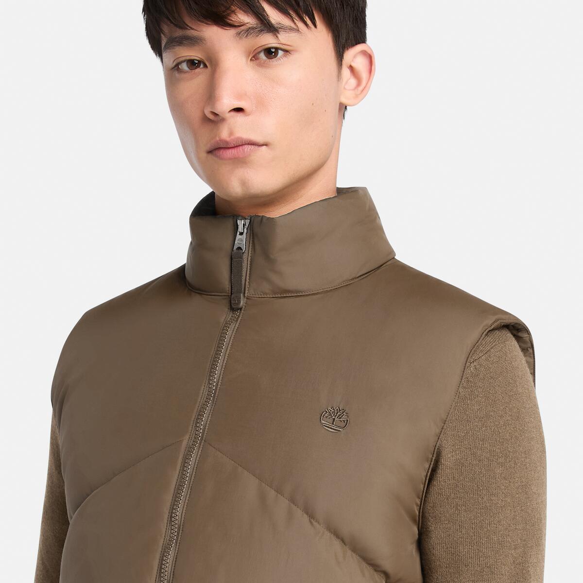 TIMBERLAND Men's Utility Down Puffer Vest Chocolate Chip - Image 3