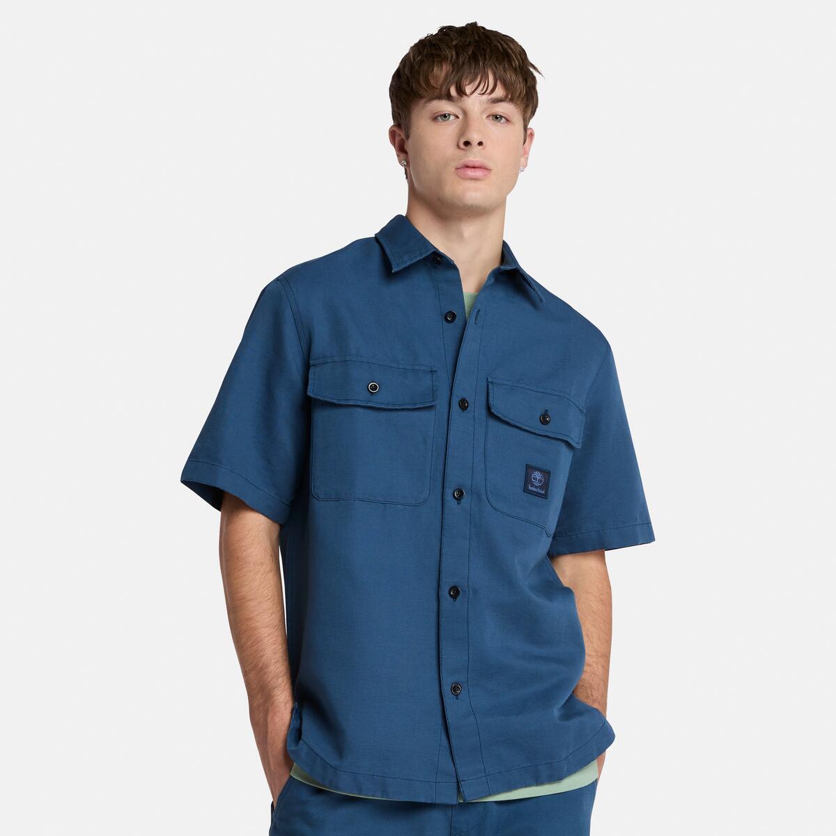 TIMBERLAND Men's Utility Overshirt Dark Denim - Image 1